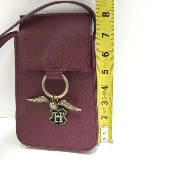 Bioworld Harry Potter Golden Snitch Charm Maroon Crossbody Bag Purse - Picture 8 of 8